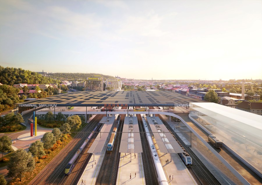 Terminál na Smíchově postaví sdružení vedené SMP Construction za 6,2 miliardy. Autobusy budou nad kolejemi