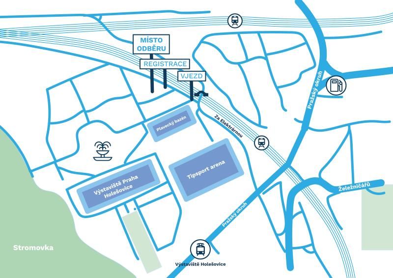 obrázek: Na výstavišti v Holešovicích vzniklo nové drive-in odběrové místo