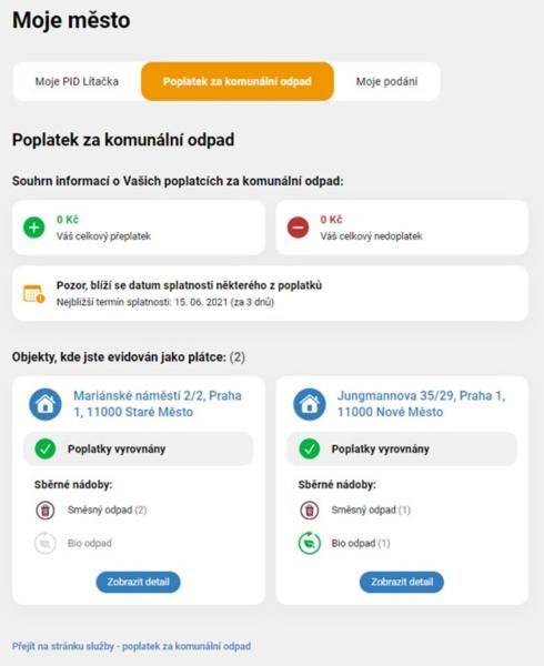 obrázek: Poplatek za komunální odpad nově na Portálu Pražana vyřeší nejen sami Pražané, ale i SVJ s datovou schránkou