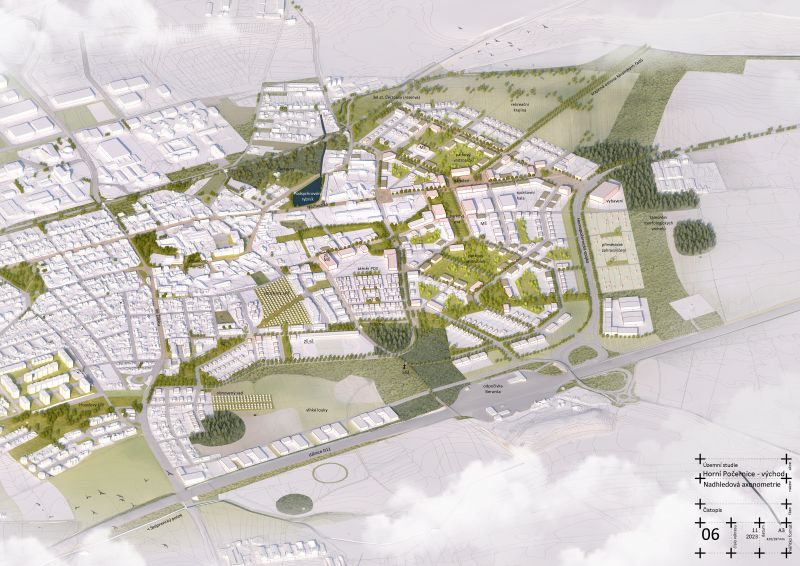 obrázek: Praha dokončila územní studii pro východní část Horních Počernic, která vymezuje umístění veřejných prostranství i limity pro budoucí výstavbu
