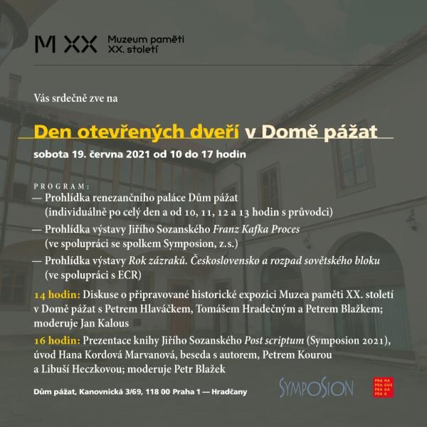 obrázek: V sobotu 19. června se koná Den otevřených dveří Muzea paměti XX. století