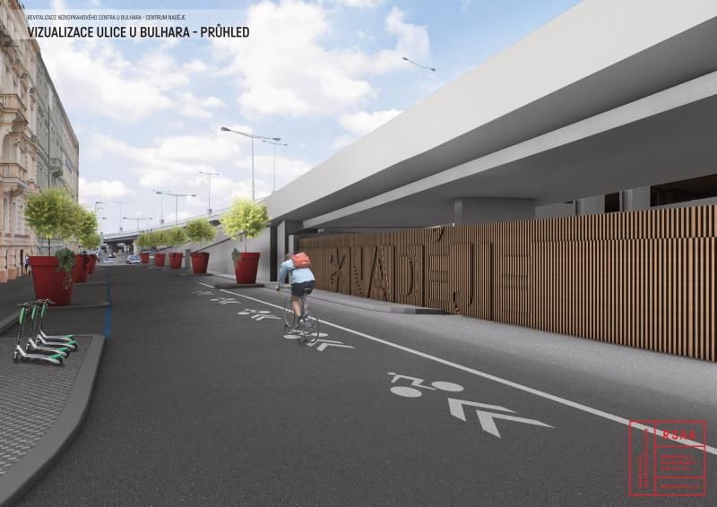 obrázek: Zanedbaný prostor pod pražskou magistrálou dostane novou podobu. Změní se centrum Naděje u Bulhara a vylepšen bude i průchod na Žižkov