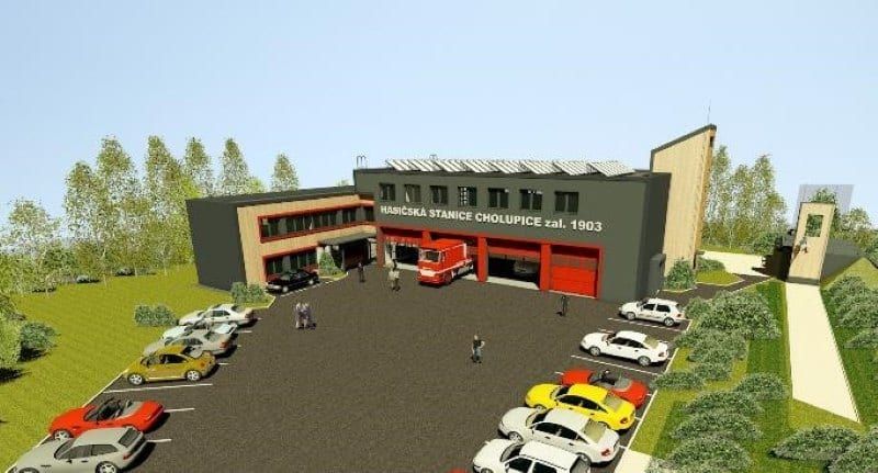 Cholupice staví novou hasičskou zbrojnici. Náklady mají dosáhnout 66,5 milionu korun