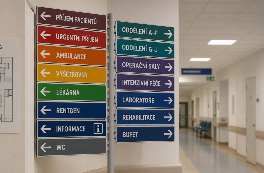 Nemocnice čeká sjednocené značení. Projekt Správným směrem má ukončit bloudění pacientů
