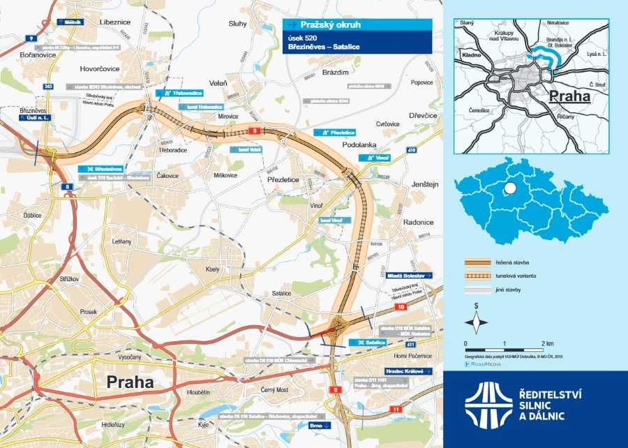 Pražský okruh: Poslední úsek povede tunely mezi Březiněvsí a Satalicemi