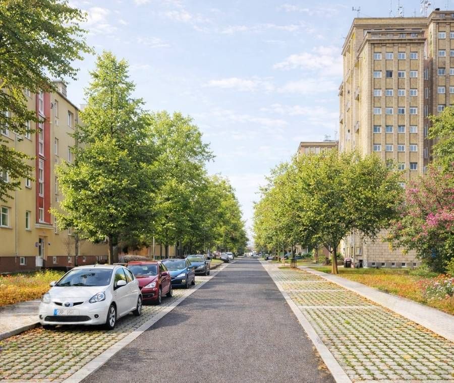 První etapa oprav Helsinské v Rozdělově dokončena, od 6. července se znovu parkuje a přibude zhruba 80 míst