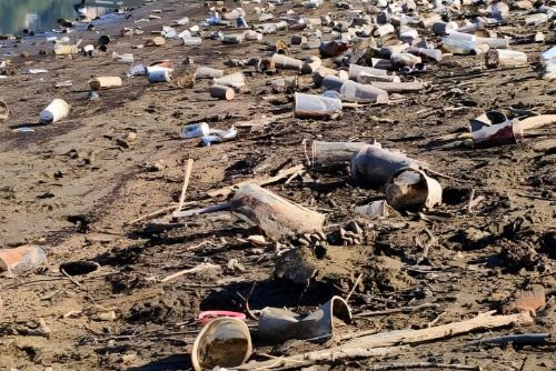 obrázek:Pokles hladiny Slapské přehrady odkryl tuny odpadků. Dobrovolníci uklidí 19 lokalit
