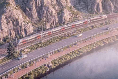 obrázek:Praha plánuje přes kilometr dlouhou visutou lávku pro cyklisty. Povede mezi skalami a Vltavou za Sedlcem