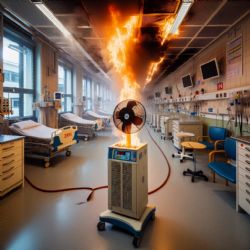 Požár ventilátoru v nemocnici Bulovka