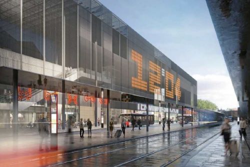 obrázek:Přestavba uzlu Praha-Smíchov pokračuje. Terminál propojí vlaky, metro i autobusy