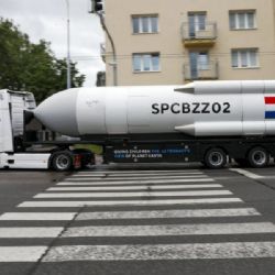 SpaceBuzz přivezl do Brna osmnáctimetrovou raketu s virtuálním letem