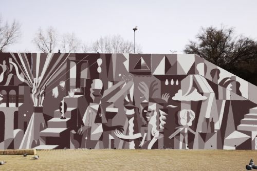 Foto: Nový mural na Vltavské v sobě ukryje odkazy na nedaleká výtvarná díla