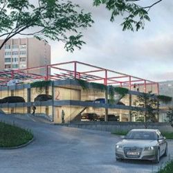 Lochotín čeká večerní zkouška osvětlení. Parkovací dům Atom míří ke kolaudaci